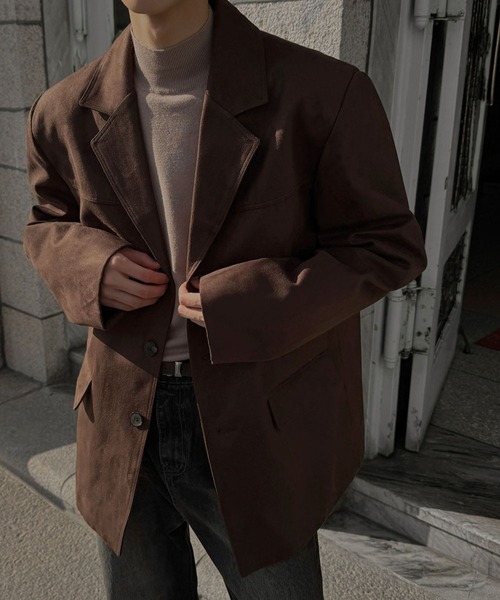 ALAND(エーランド)の「【UNISEX】ASCLO/ステインスエードブルゾン(ブルゾン・メンズ・ブラウン/ベージュ・FREE)」の2枚目の写真