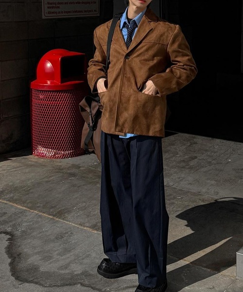 ALAND(エーランド)の「【UNISEX】ASCLO/ステインスエードブルゾン(ブルゾン・メンズ・ブラウン/ベージュ・FREE)」の5枚目の写真