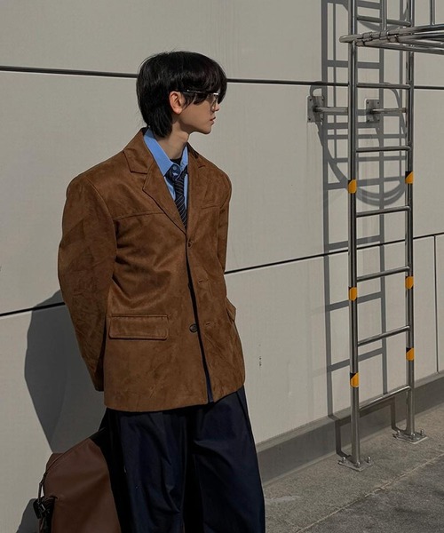 ALAND(エーランド)の「【UNISEX】ASCLO/ステインスエードブルゾン(ブルゾン・メンズ・ブラウン/ベージュ・FREE)」の9枚目の写真