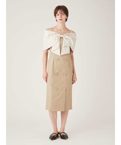 ビッグリボンオフショルワンピース（ワンピース）｜FURFUR（ファー