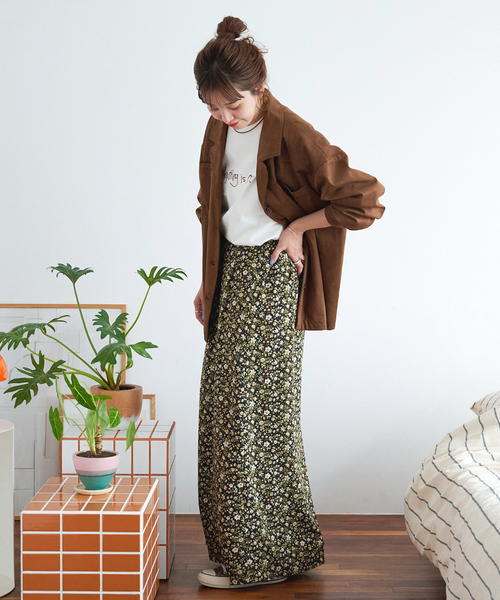 【新品タグ】【ZOZO限定】 ベーセーストック フラワープリントスカート 追加》【ZOZO限定】ウォッシャブル / フラワープリントスカート