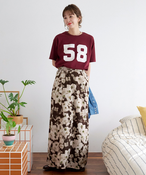 追加》【ZOZO限定】ウォッシャブル / フラワープリントスカート