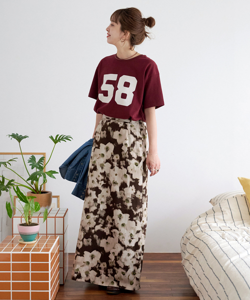 B.C STOCK（ベーセーストック）の「《追加》【ZOZO限定】ウォッシャブル / フラワープリントスカート（スカート・レディース・ブラック/ブラウン・FREE）」の18枚目の写真