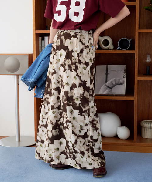 B.C STOCK（ベーセーストック）の「《追加》【ZOZO限定】ウォッシャブル / フラワープリントスカート（スカート・レディース・ブラック/ブラウン・FREE）」の21枚目の写真