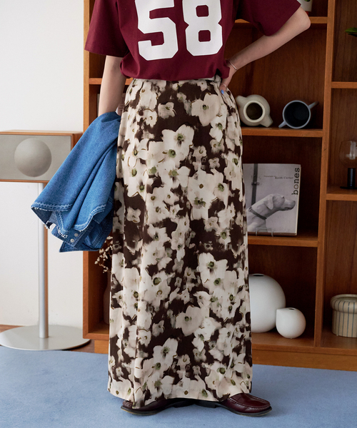 B.C STOCK（ベーセーストック）の「《追加》【ZOZO限定】ウォッシャブル / フラワープリントスカート（スカート・レディース・ブラック/ブラウン・FREE）」の22枚目の写真