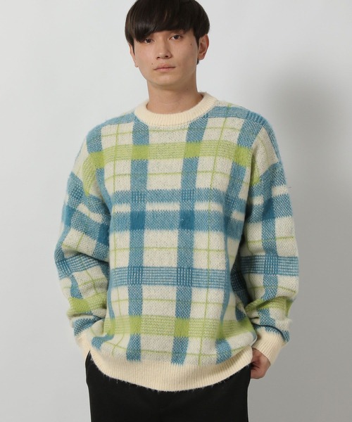 セール】起毛チェックニットプルオーバー / 574360（ニット/セーター