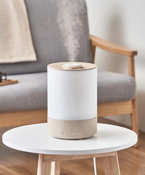 Life on Products】上部給水式 超音波加湿器 ライト付 Premium WOOD