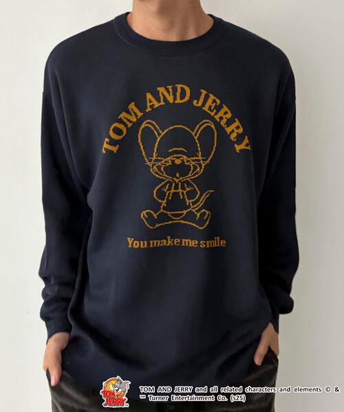 Tom&Jerry(トムアンドジェリー)の「WEGO/JERRY ジャガードニット(ニット/セーター・メンズ・オフホワイト/ネイビー・MEDIUM/LARGE)」の8枚目の写真