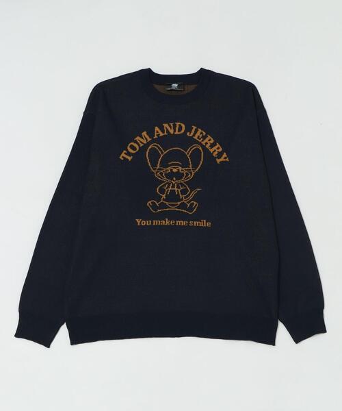 Tom&Jerry(トムアンドジェリー)の「WEGO/JERRY ジャガードニット(ニット/セーター・メンズ・オフホワイト/ネイビー・MEDIUM/LARGE)」の11枚目の写真