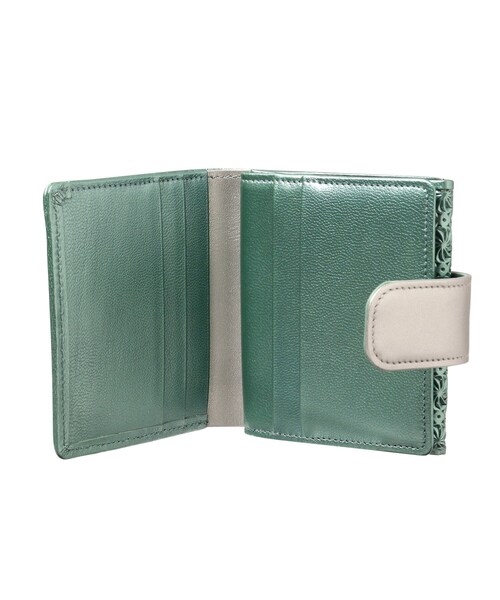 HIROKO HAYASHI（ヒロコハヤシ）の「GIRASOLE PIPERITA（ジラソーレ ピペリータ）薄型二つ折り財布（財布・レディース・グリーン系・00）」の3枚目の写真