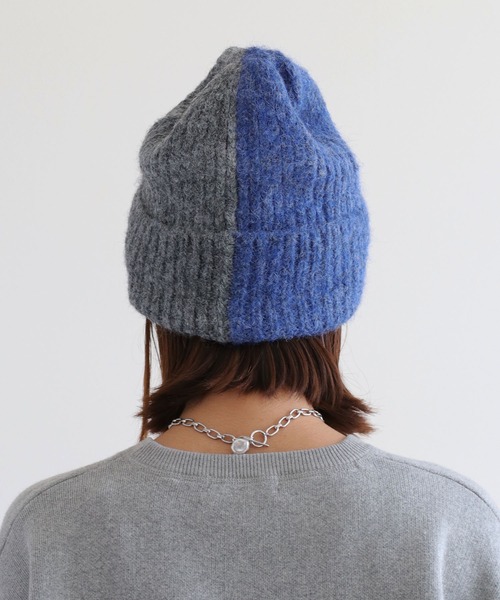 cepo（セポ）の「バイカラーニット帽（ニットキャップ/ビーニー・レディース・グレー/ブルー・FREE）」の12枚目の写真