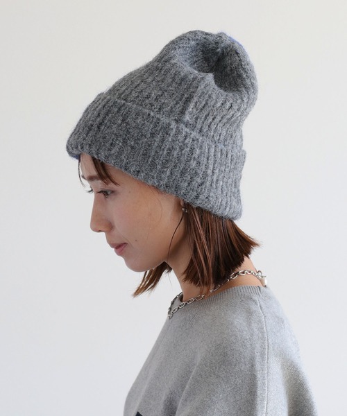 cepo（セポ）の「バイカラーニット帽（ニットキャップ/ビーニー・レディース・グレー/ブルー・FREE）」の13枚目の写真