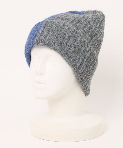 cepo（セポ）の「バイカラーニット帽（ニットキャップ/ビーニー・レディース・ブルー/グレー・FREE）」の17枚目の写真