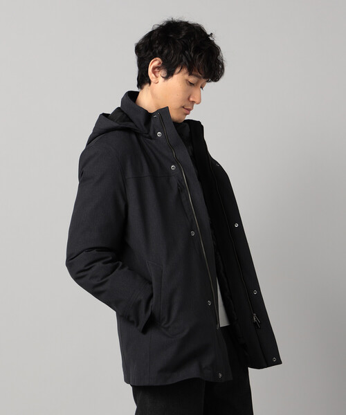 COMME CA MEN(コムサメン)の「【3WAY】ラミネート加工バーズアイ コート(その他アウター・メンズ・ネイビー/チャコールグレー・S/M/L/XL)」の6枚目の写真