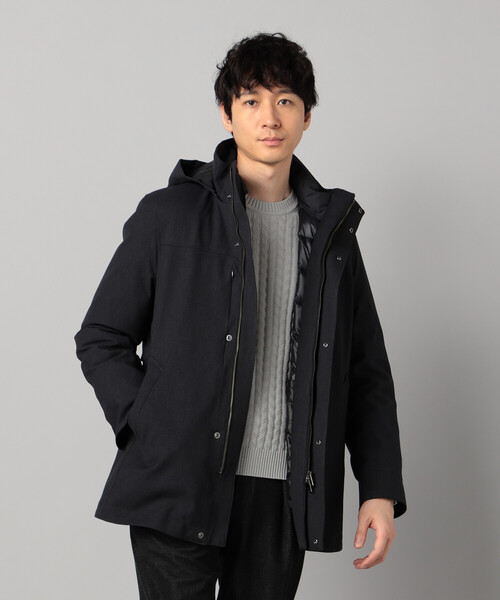 COMME CA MEN(コムサメン)の「【3WAY】ラミネート加工バーズアイ コート(その他アウター・メンズ・ネイビー/チャコールグレー・S/M/L/XL)」の7枚目の写真