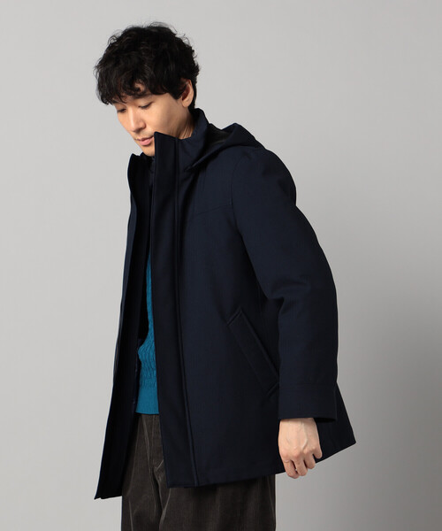 COMME CA MEN(コムサメン)の「【3WAY】ラミネート加工バーズアイ コート(その他アウター・メンズ・ネイビー/チャコールグレー・S/M/L/XL)」の12枚目の写真