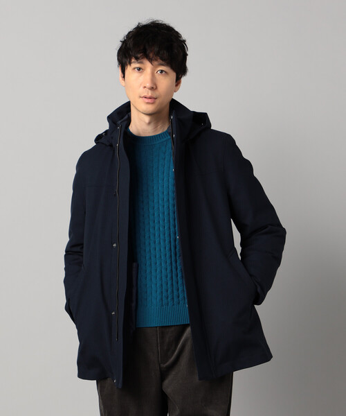 COMME CA MEN(コムサメン)の「【3WAY】ラミネート加工バーズアイ コート(その他アウター・メンズ・ネイビー/チャコールグレー・S/M/L/XL)」の15枚目の写真