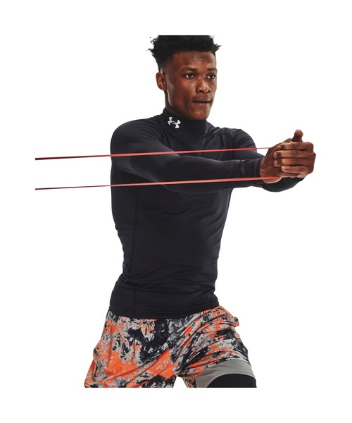 UNDER ARMOUR（アンダーアーマー）の「アンダーアーマー  UAコールドギアアーマー コンプレッション ロングスリーブ モックネック シャツ（シャツ/ブラウス・メンズ・ブラック/ホワイト・M/L/LL/3L/S）」の9枚目の写真