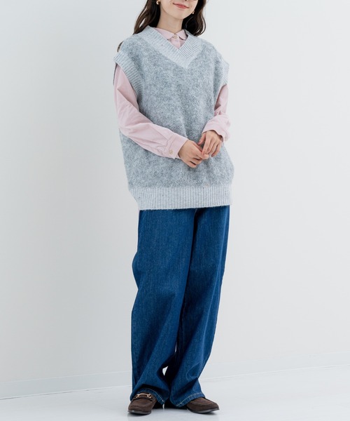 refinedworks（リファインドワークス）の「【refinedworks】温度調節 にピッタリな ニットベスト！（ベスト・レディース・グレー/パープル/ベージュ・FREE）」の8枚目の写真