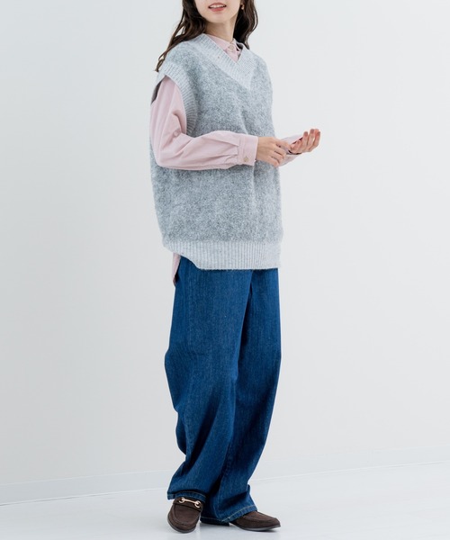 refinedworks（リファインドワークス）の「【refinedworks】温度調節 にピッタリな ニットベスト！（ベスト・レディース・グレー/パープル/ベージュ・FREE）」の11枚目の写真