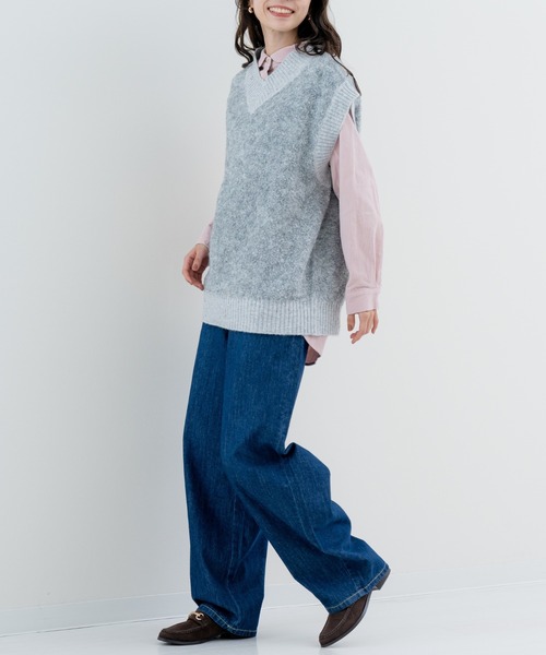 refinedworks（リファインドワークス）の「【refinedworks】温度調節 にピッタリな ニットベスト！（ベスト・レディース・グレー/パープル/ベージュ・FREE）」の14枚目の写真