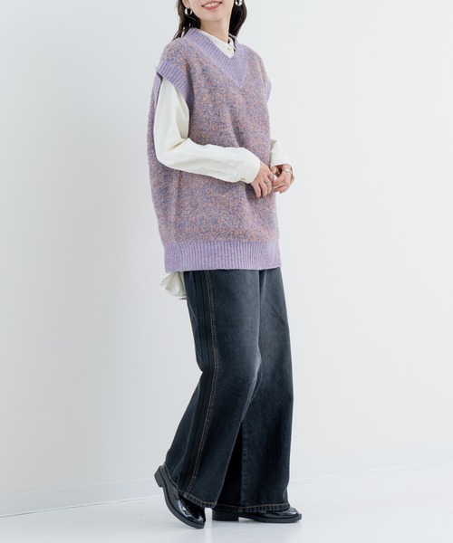 refinedworks（リファインドワークス）の「【refinedworks】温度調節 にピッタリな ニットベスト！（ベスト・レディース・グレー/パープル/ベージュ・FREE）」の17枚目の写真