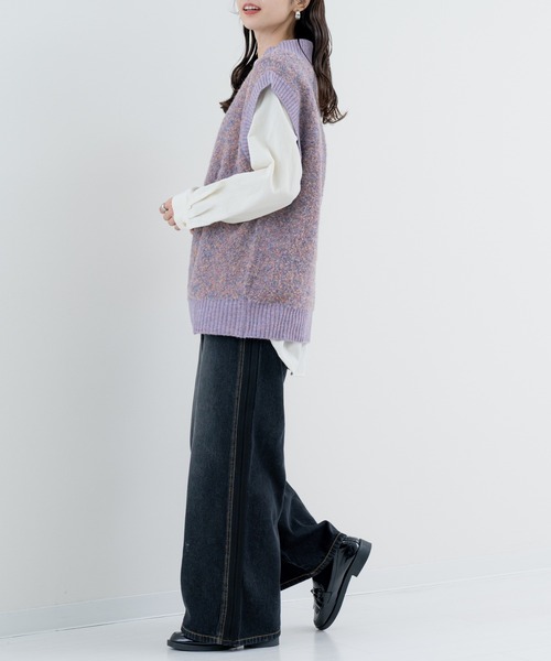 refinedworks（リファインドワークス）の「【refinedworks】温度調節 にピッタリな ニットベスト！（ベスト・レディース・グレー/パープル/ベージュ・FREE）」の19枚目の写真