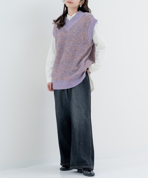 refinedworks（リファインドワークス）の「【refinedworks】温度調節 にピッタリな ニットベスト！（ベスト・レディース・グレー/パープル/ベージュ・FREE）」の20枚目の写真