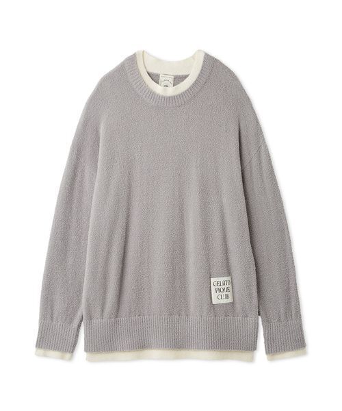 GELATO PIQUE グレー 長袖ルームウェア　新品、未使用 gelato pique（ジェラートピケ）の「ピーチスキンロングシャツ（ルーム