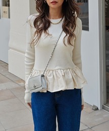 esutoreja | ペプラムレイヤードニット(ニット/セーター)