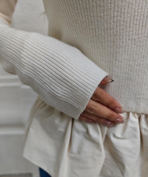 esutoreja（エストレジャ）の「ペプラムレイヤードニット（ニット/セーター・レディース・アイボリー/ブラック/グレー・FREE）」の17枚目の写真
