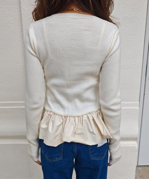 esutoreja（エストレジャ）の「ペプラムレイヤードニット（ニット/セーター・レディース・アイボリー/ブラック/グレー・FREE）」の18枚目の写真