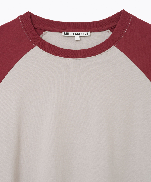 Millo Archive（ミロ アーカイブ）の「ミドルポケットラグランロングスリーブ[バーガンディ]（Tシャツ/カットソー・メンズ・その他・MEDIUM/LARGE/X-LARGE）」の2枚目の写真