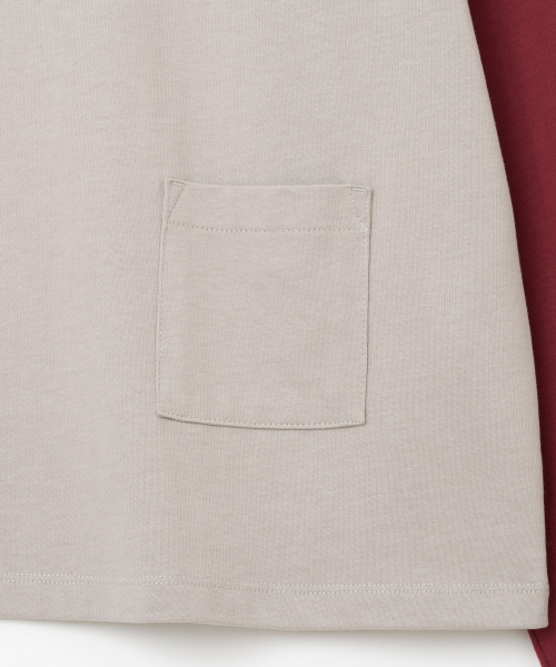 Millo Archive（ミロ アーカイブ）の「ミドルポケットラグランロングスリーブ[バーガンディ]（Tシャツ/カットソー・メンズ・その他・MEDIUM/LARGE/X-LARGE）」の3枚目の写真