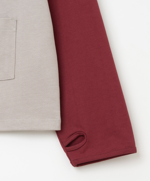 Millo Archive（ミロ アーカイブ）の「ミドルポケットラグランロングスリーブ[バーガンディ]（Tシャツ/カットソー・メンズ・その他・MEDIUM/LARGE/X-LARGE）」の4枚目の写真