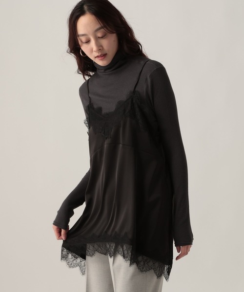 Elura（エルーラ）の「レースサテンキャミソール/625546（キャミソール・レディース・ブラック/オフホワイト・FREE）」の7枚目の写真