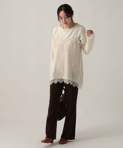 Elura（エルーラ）の「レースサテンキャミソール/625546（キャミソール・レディース・ブラック/オフホワイト・FREE）」の3枚目の写真