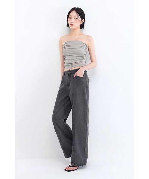 MUSINSA STANDARD WOMAN（ムシンサスタンダードウーマン）の「ウィメンズパネルワイドデニムパンツ[グレー]（デニムパンツ・レディース・その他・30/24/25/26/27/28/29）」の7枚目の写真