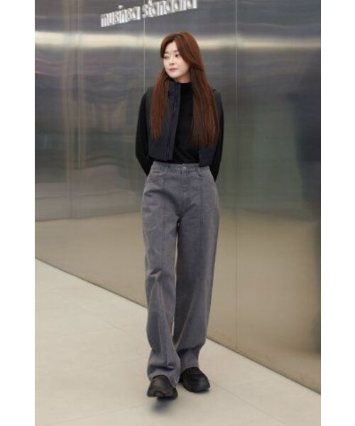 MUSINSA STANDARD WOMAN（ムシンサスタンダードウーマン）の「ウィメンズパネルワイドデニムパンツ[グレー]（デニムパンツ・レディース・その他・30/24/25/26/27/28/29）」の11枚目の写真