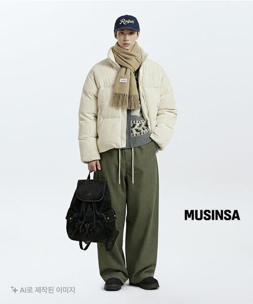 MUSINSA STANDARD（ムシンサスタンダード）の「デイリープファーコーデュロイショートパディングジャケット[クリーム]（ダウンジャケット/コート・メンズ・その他・SMALL/MEDIUM/LARGE/X-LARGE/XX-LARGE）」の13枚目の写真