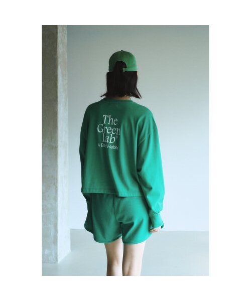 THE GREEN LAB（ザグリーンラボ）の「エッセンシャルクロップ長袖Tシャツ[グリーン]（Tシャツ/カットソー・レディース・その他・FREE）」の4枚目の写真