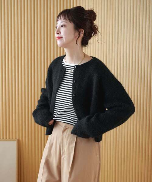 B.C STOCK(ベーセーストック)の「【ZOZO限定】手洗い可 / コンパクトニットカーデ(カーディガン/ボレロ・レディース・グレー/ブラック/サックスブルー/ブラウン/パープル・FREE)」の12枚目の写真