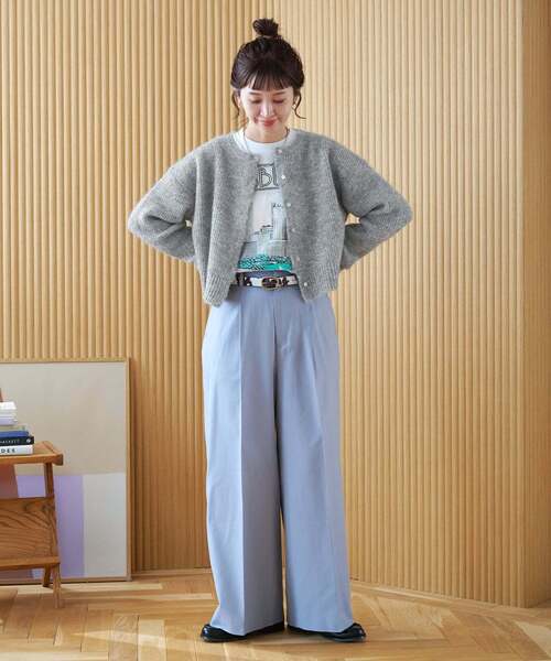 B.C STOCK(ベーセーストック)の「【ZOZO限定】手洗い可 / コンパクトニットカーデ(カーディガン/ボレロ・レディース・グレー/ブラック/サックスブルー/ブラウン/パープル・FREE)」の15枚目の写真