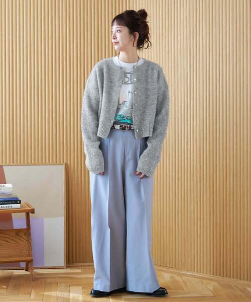 B.C STOCK(ベーセーストック)の「【ZOZO限定】手洗い可 / コンパクトニットカーデ(カーディガン/ボレロ・レディース・グレー/ブラック/サックスブルー/ブラウン/パープル・FREE)」の16枚目の写真