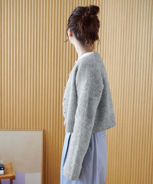 B.C STOCK(ベーセーストック)の「【ZOZO限定】手洗い可 / コンパクトニットカーデ(カーディガン/ボレロ・レディース・グレー/ブラック/サックスブルー/ブラウン/パープル・FREE)」の21枚目の写真