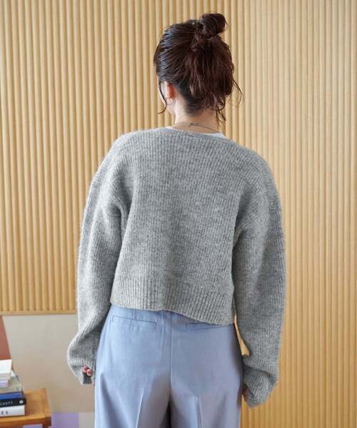 ひでこ　Cニット　グレー Chico（チコ）の「【WEB限定/REVIVAL】シャギーMIXクロスニット