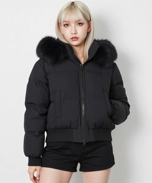 A'GEM/9 × .kom 『.kom/ドットケーオーエム』ショート丈エコレザー中綿