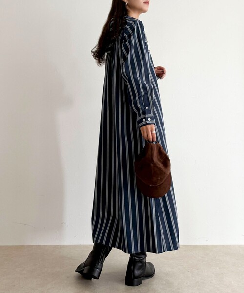 fredy emue（フレディエミュ）の「【GEVACO/ゲバコ】フーディーシャツワンピース（シャツワンピース・レディース・ブルー系その他/ベージュ/ピンク系その他/ブラック・38）」の8枚目の写真