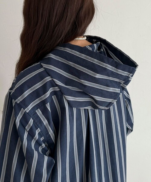 fredy emue（フレディエミュ）の「【GEVACO/ゲバコ】フーディーシャツワンピース（シャツワンピース・レディース・ブルー系その他/ベージュ/ピンク系その他/ブラック・38）」の15枚目の写真