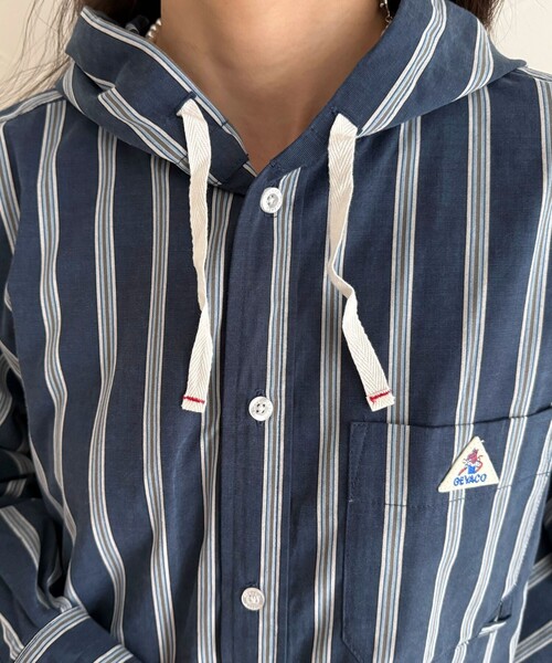 fredy emue（フレディエミュ）の「【GEVACO/ゲバコ】フーディーシャツワンピース（シャツワンピース・レディース・ブルー系その他/ベージュ/ピンク系その他/ブラック・38）」の18枚目の写真